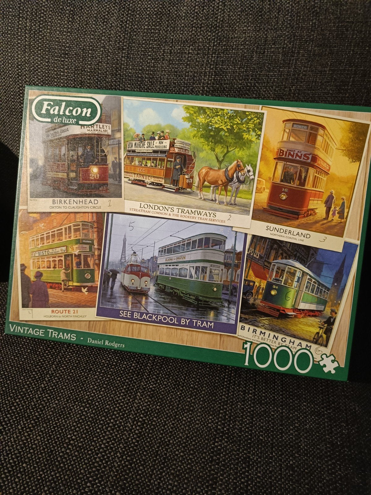 Falcon de Luxe Vintage Trams Legpuzzel 1000 stukjes, Ophalen of Verzenden, 500 t/m 1500 stukjes, Zo goed als nieuw, Legpuzzel