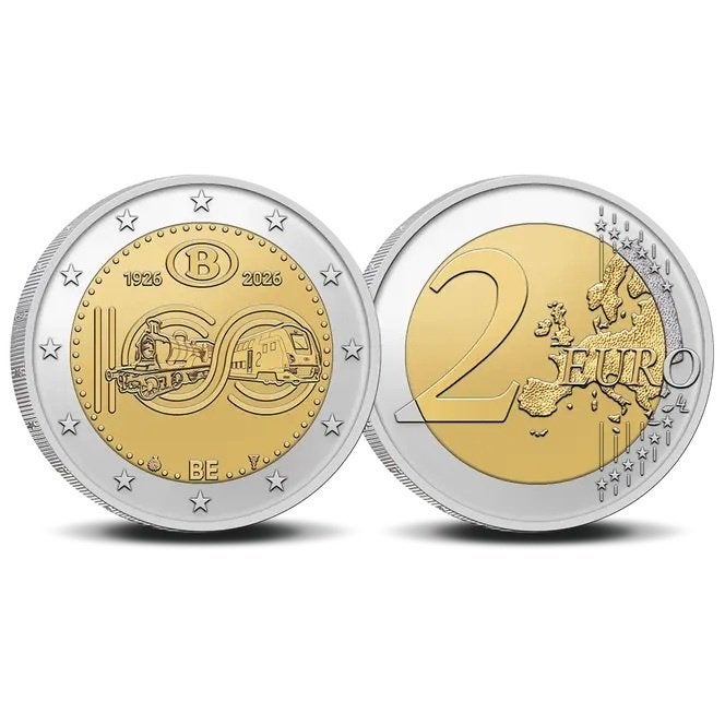 België 2 euro 2026 100 jaar NMBS, Ophalen of Verzenden, België, 2 euro, Losse munt