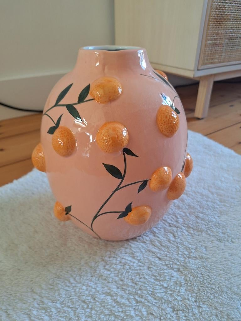 Mandarijnen vaas Leen Bakker, Huis en Inrichting, Woonaccessoires | Vazen, Ophalen, Overige materialen, Overige kleuren, Nieuw