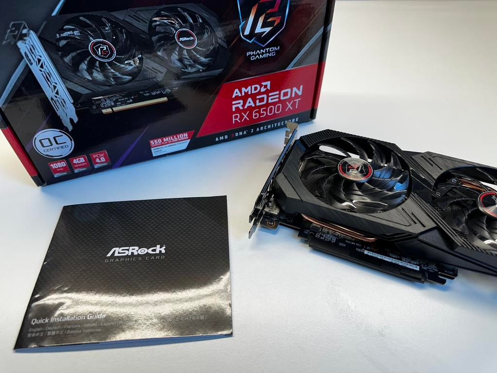 AMD RX 6500 XT Asrock, Computers en Software, Videokaarten, Ophalen of Verzenden, Zo goed als nieuw, GDDR6, PCI-Express 4