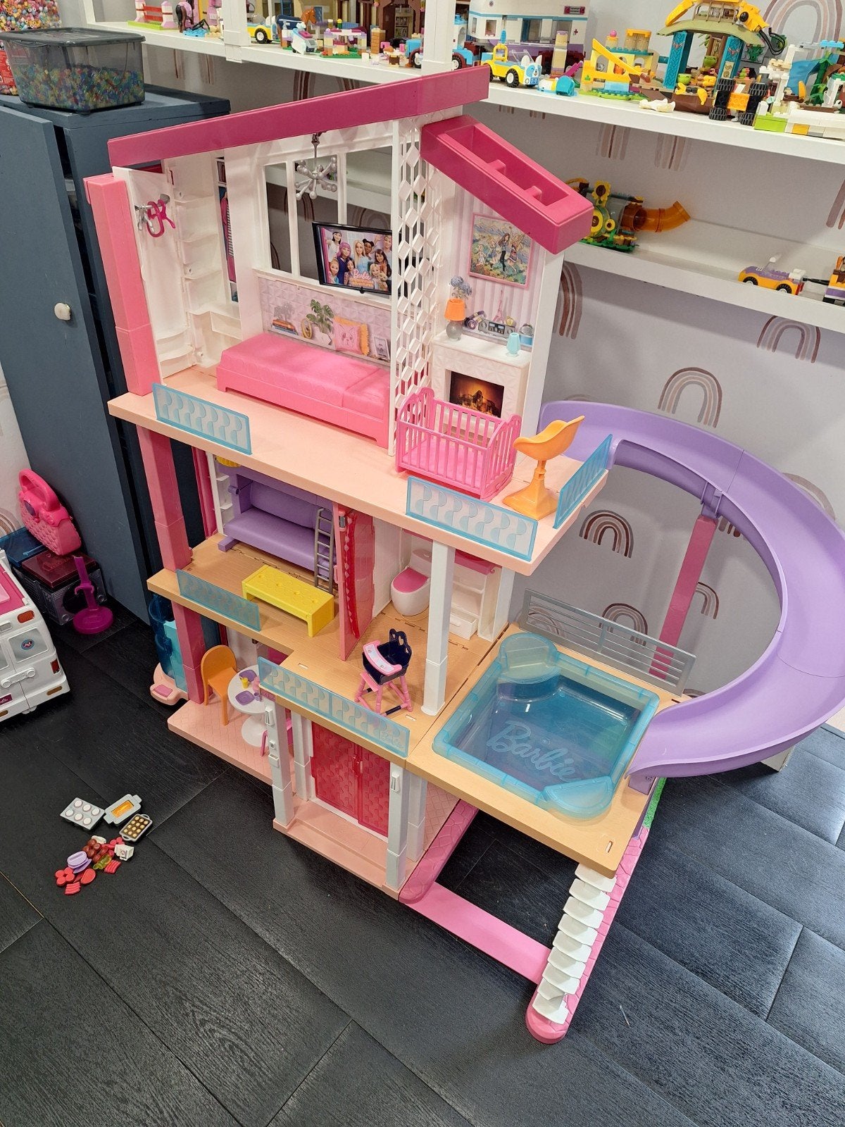 Groot Barbie Droomhuis - 120cm hoog, 115cm breed, Ophalen, Gebruikt, Poppenhuis