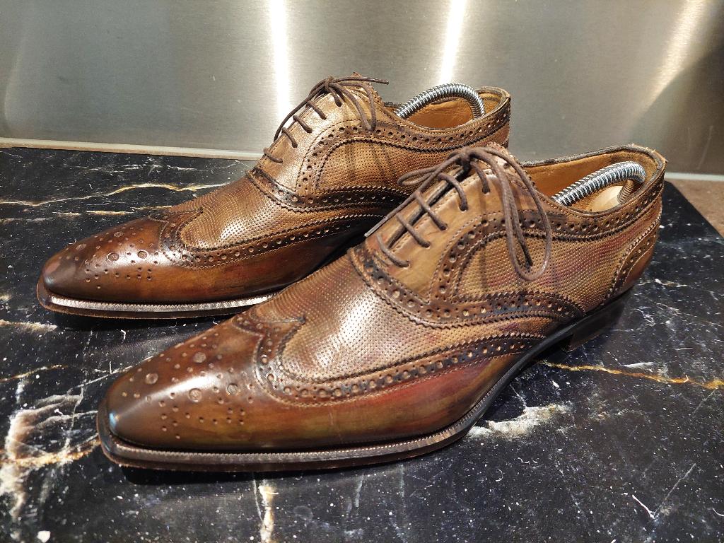 Francesco Begnino herenschoenen  maat 7,5, Kleding | Heren, Schoenen, Zo goed als nieuw, Veterschoenen, Bruin, Ophalen of Verzenden