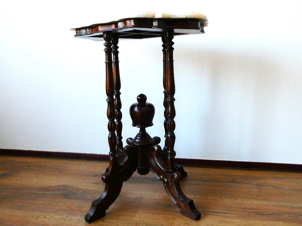 Antiek Victoriaanse Turtle-Top bijzettafel tafel marmer 1870, Ophalen