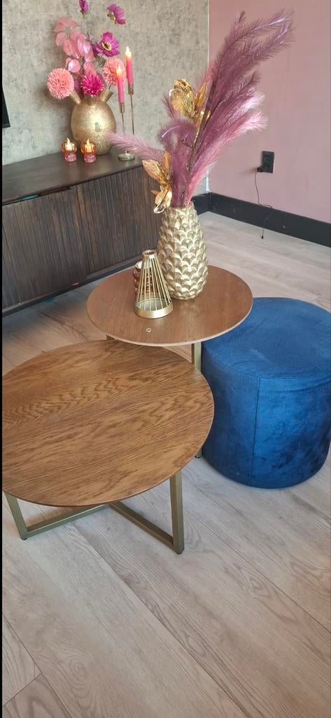 Salontafel set, Ophalen, 50 tot 100 cm, Rond, 50 tot 100 cm