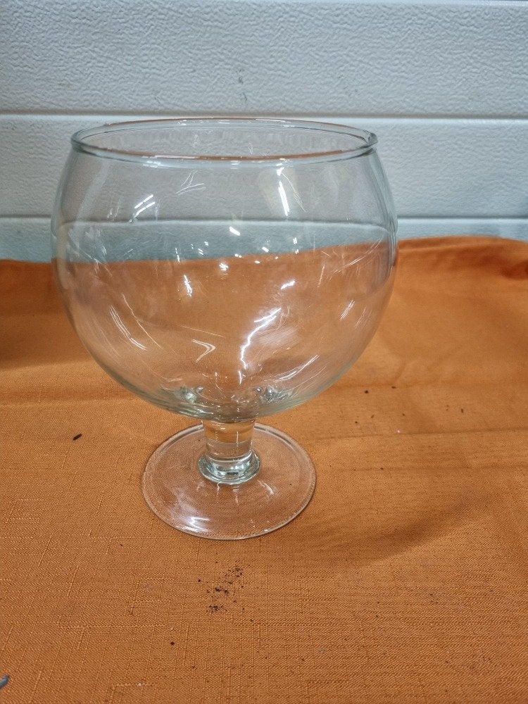 vaas op voet glas bol, Ophalen of Verzenden