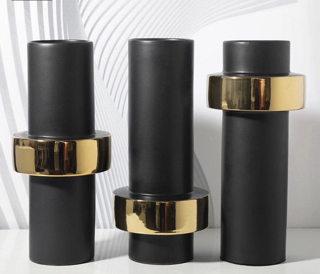 Set van Drie Luxe vazen- nieuw in doos, Meerkleurig, Nieuw, Ophalen of Verzenden, Steen/keramiek