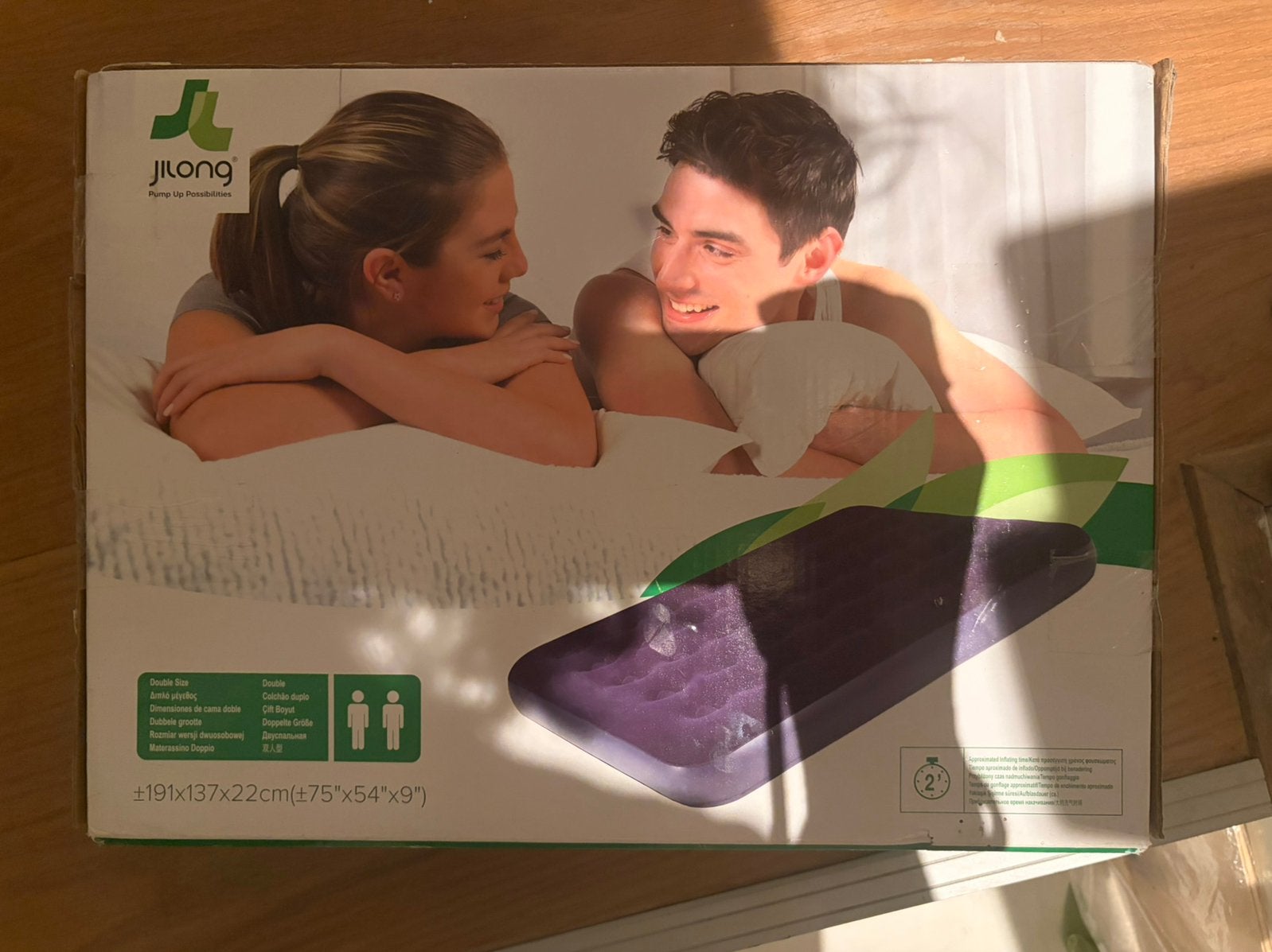 NIEUW: Jilong plastic campeer luchtbed 2 persoons, Ophalen of Verzenden, Nieuw