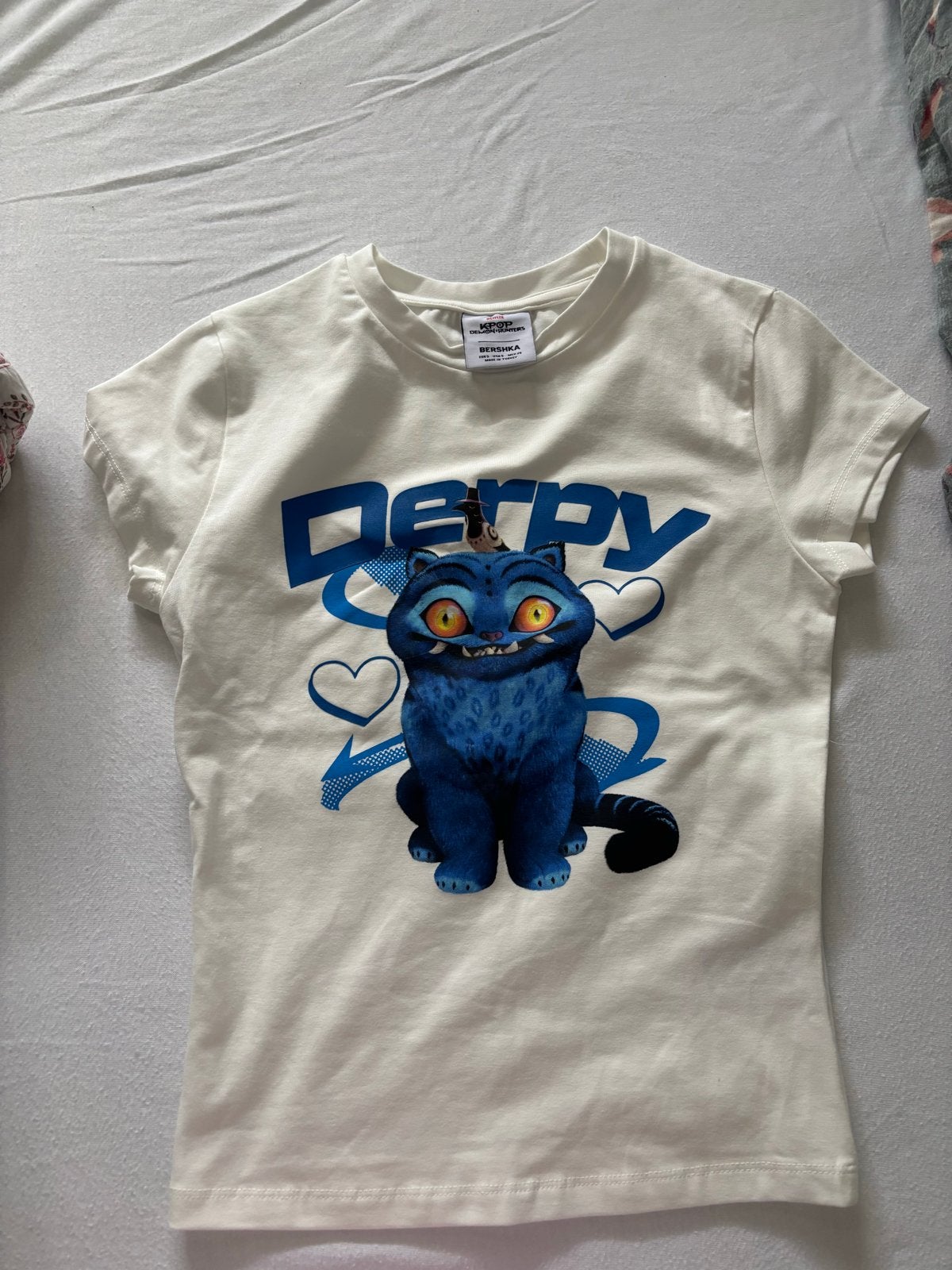 Bershka KPOP Demon Hunters T-shirt met korte mouwen, Wit, Ophalen of Verzenden, Zo goed als nieuw, Korte mouw