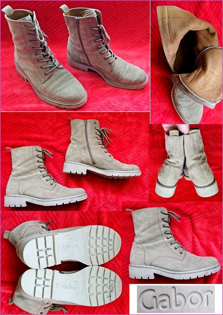 GABOR beige suède leren laarzen maat 42 zgan, Beige, Lage of Enkellaarzen, Gabor, Ophalen of Verzenden