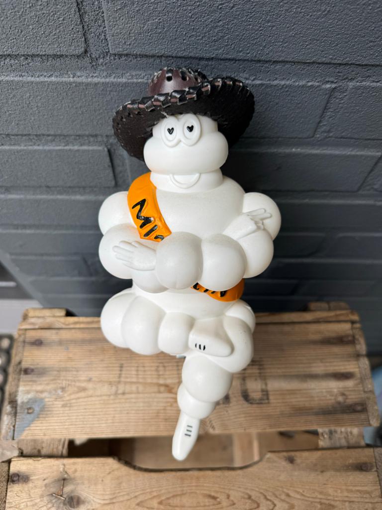 Michelin Bibendum Beeldje met Cowboyhoed - Zeldzaam, Gebruikt, ., Ophalen of Verzenden, .