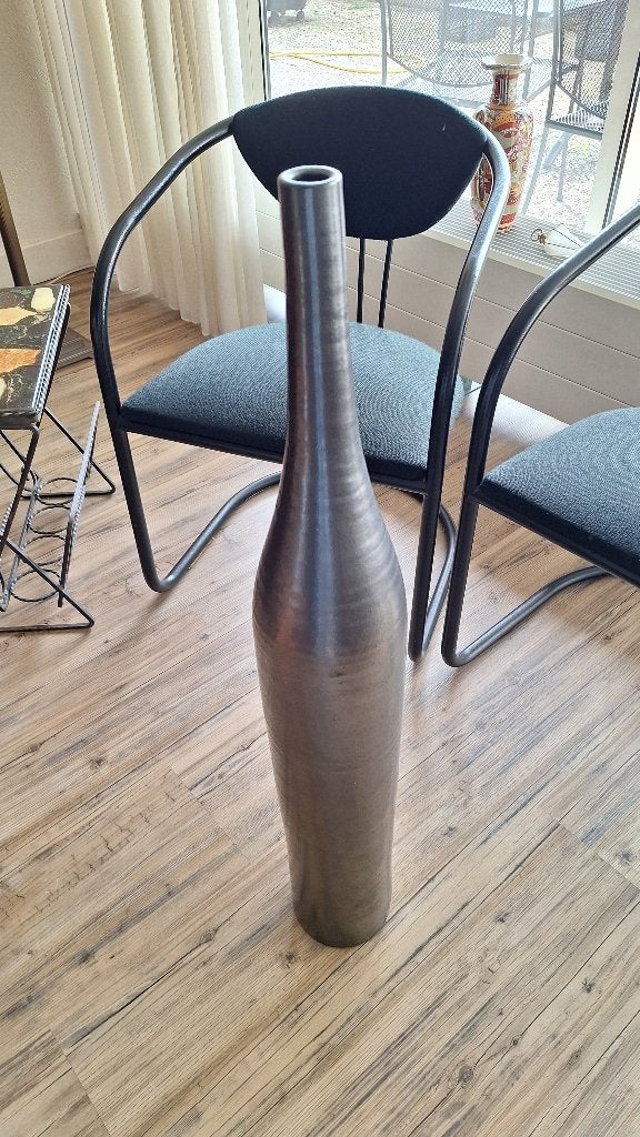 Hoge vaas, Ophalen, Zwart, Steen/keramiek, 92 cm