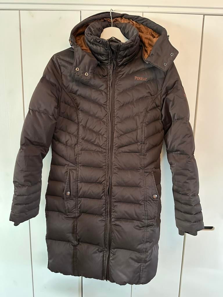 Pikeur lange dames jas bruin winter 38, Ophalen of Verzenden, Zo goed als nieuw, Maat 38/40 (M), Bruin