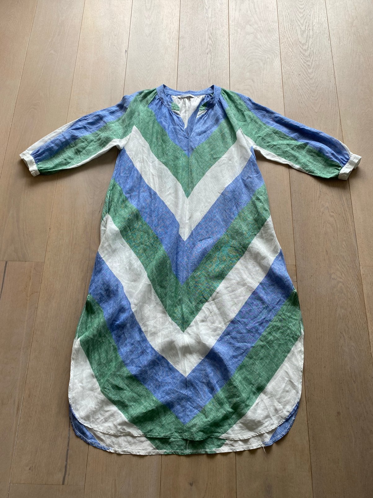 Greek archaic kori xs linnen nieuwstaat, Kleding | Dames, Jurken, Blauw, Ophalen of Verzenden, Zo goed als nieuw, Maat 34 (XS) of kleiner
