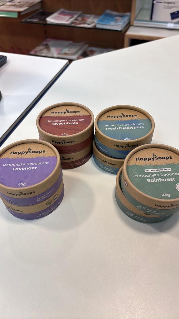 8 Happy Soaps Natuurlijke Deodorant - 4 Verschillende Geuren, Sieraden, Tassen en Uiterlijk, Uiterlijk | Lichaamsverzorging, Ophalen of Verzenden