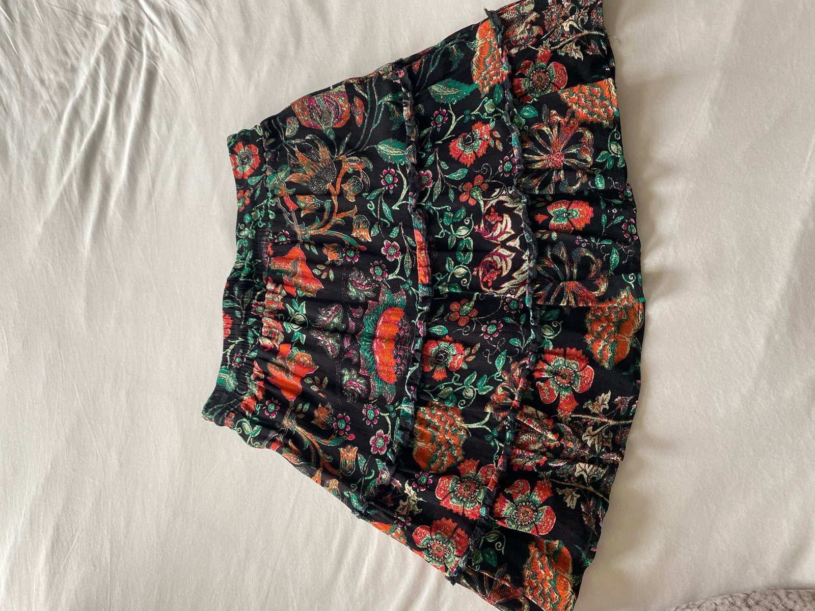 Alix The Label Rokje S/36,38 Zwart met Groen/Zalm/Roze Print, Ophalen of Verzenden, Zo goed als nieuw, Maat 36 (S), Meerkleurig