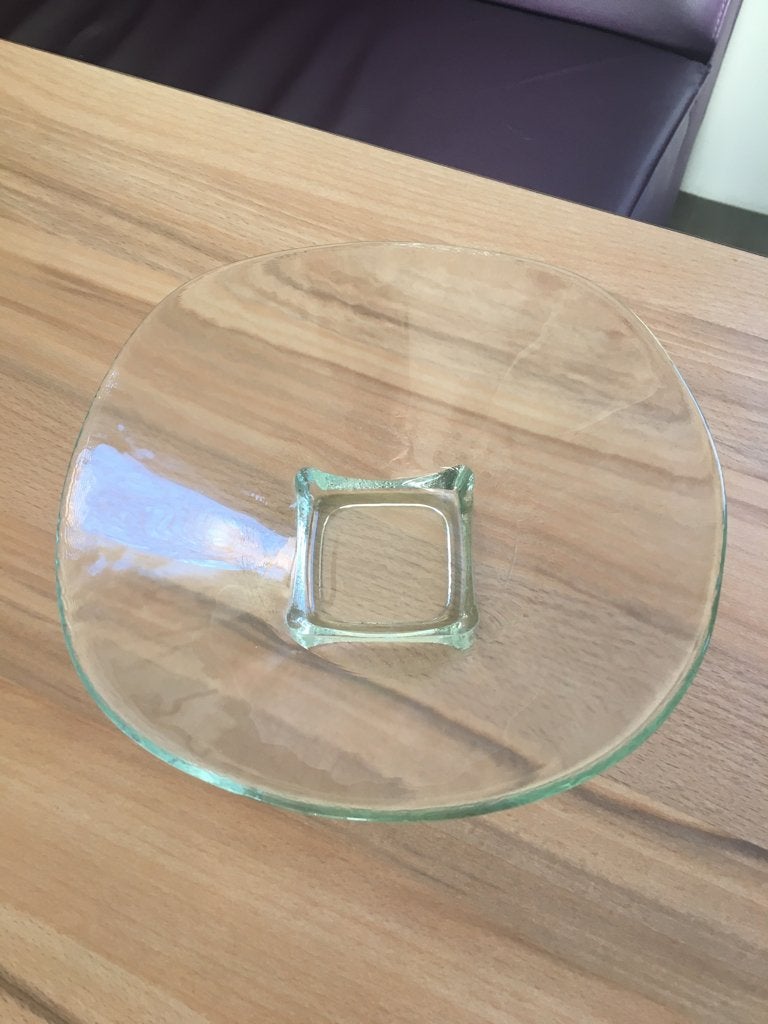 schaal fruitschaal glas vierkant, Schaal, Vierkant, Ophalen of Verzenden, Glas