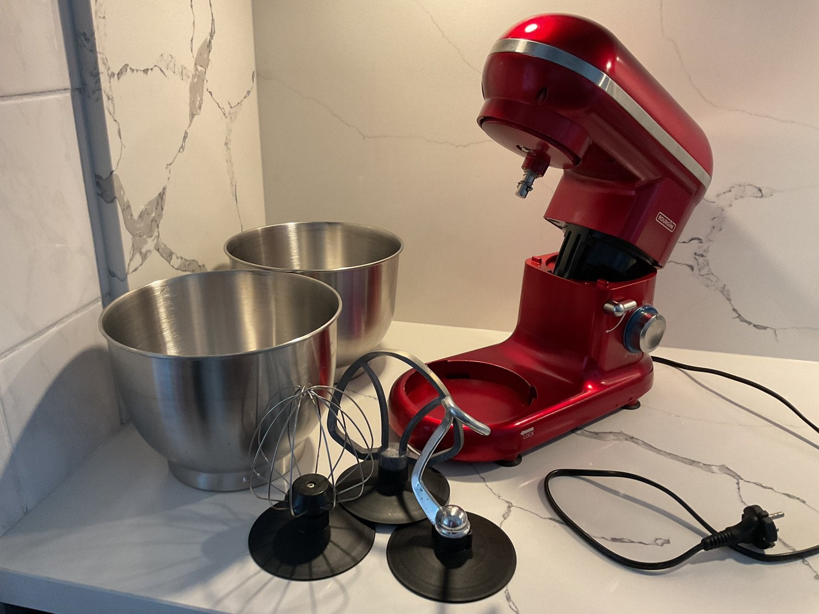 Bourgini keukenmixer met 2 mengkommen., 4 liter of meer, Ophalen, Zo goed als nieuw, 3 snelheden of meer