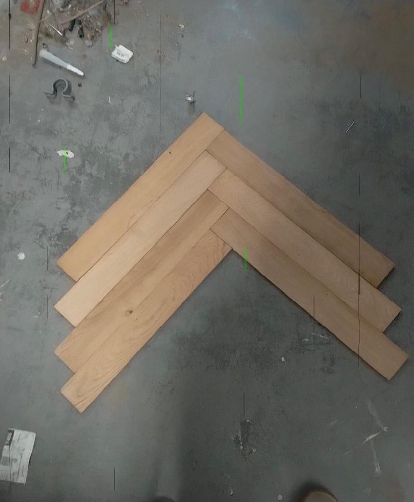 Eiken visgraatparket 40m2, Ophalen, Zo goed als nieuw, 25 tot 50 m², Parket