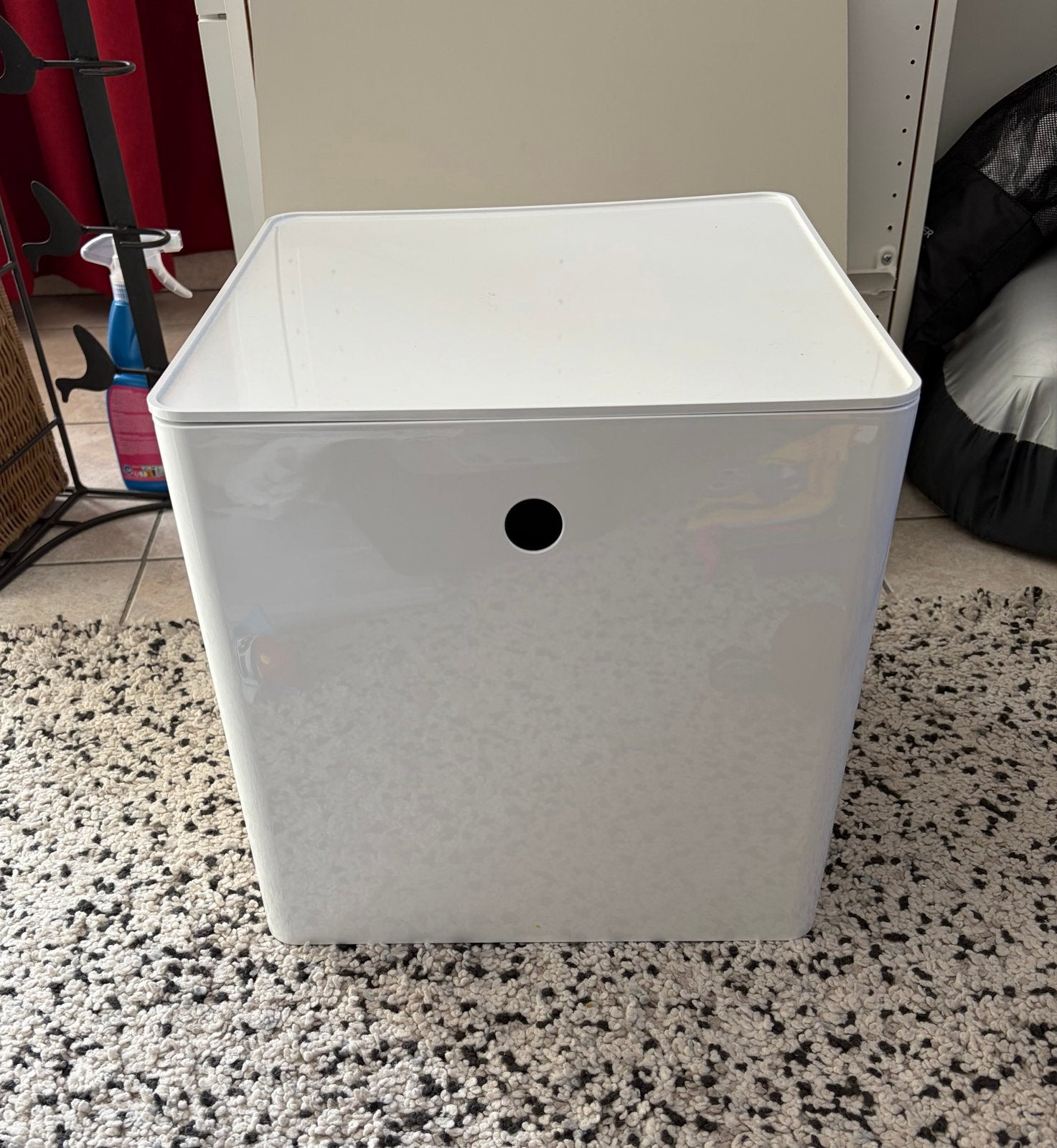 IKEA KUGGIS opbergbak met deksel, wit, 32x32x32 cm, Ophalen, Minder dan 50 cm, Minder dan 50 cm, Zo goed als nieuw