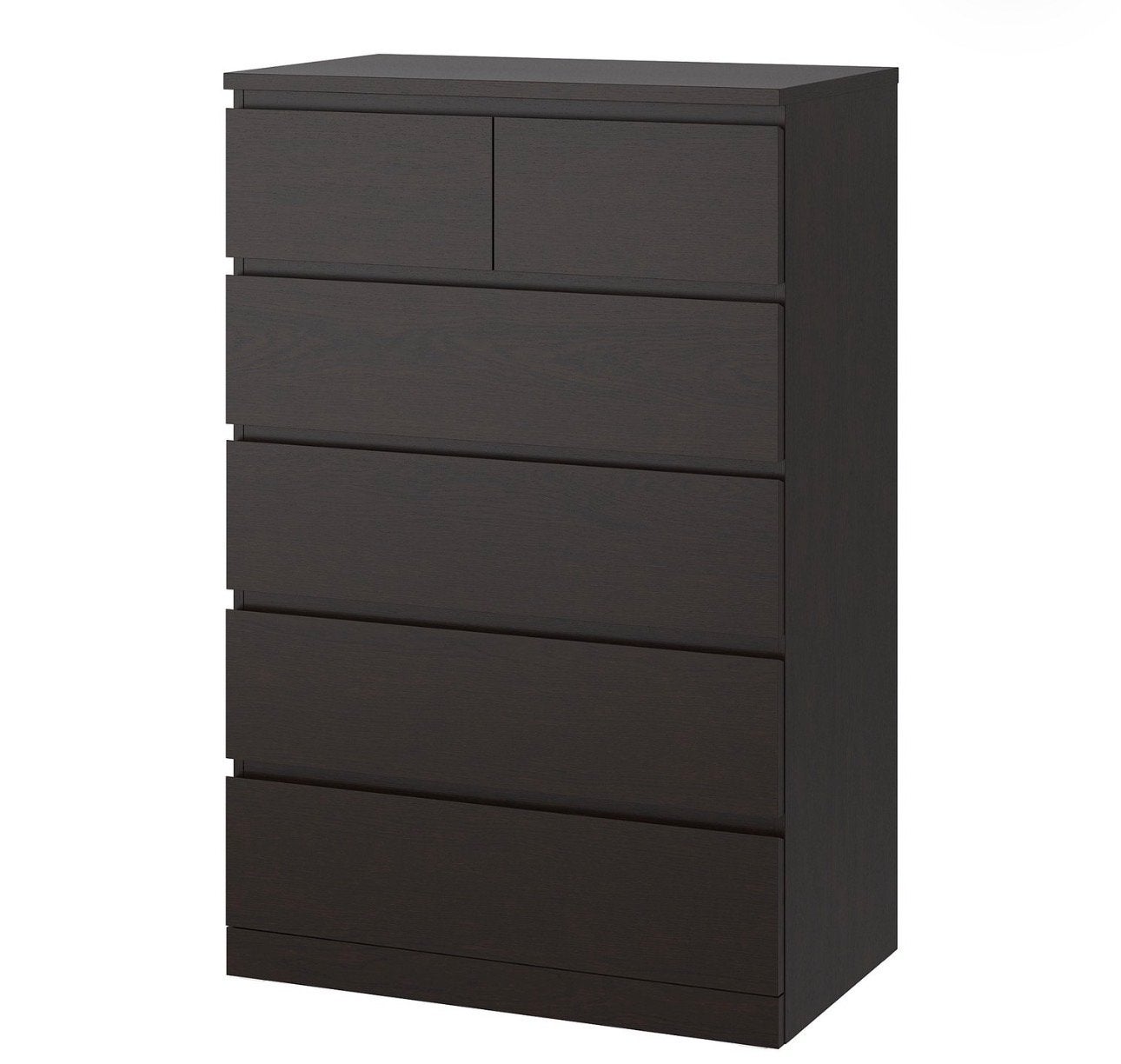 2x Ikea MALM ladekast - Zwartbruin, 6 lades, Huis en Inrichting, 5 laden of meer, 100 tot 150 cm, Zo goed als nieuw, 25 tot 50 cm