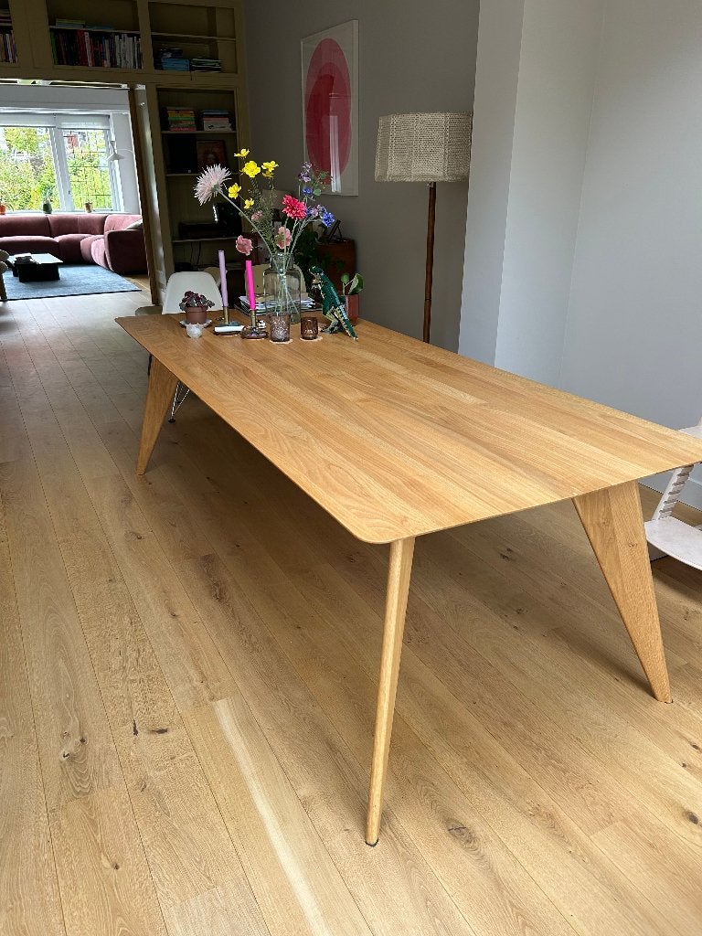 Eettafel Loods5 eiken 240 x 100 cm, Ophalen, Eikenhout, 200 cm of meer, 50 tot 100 cm