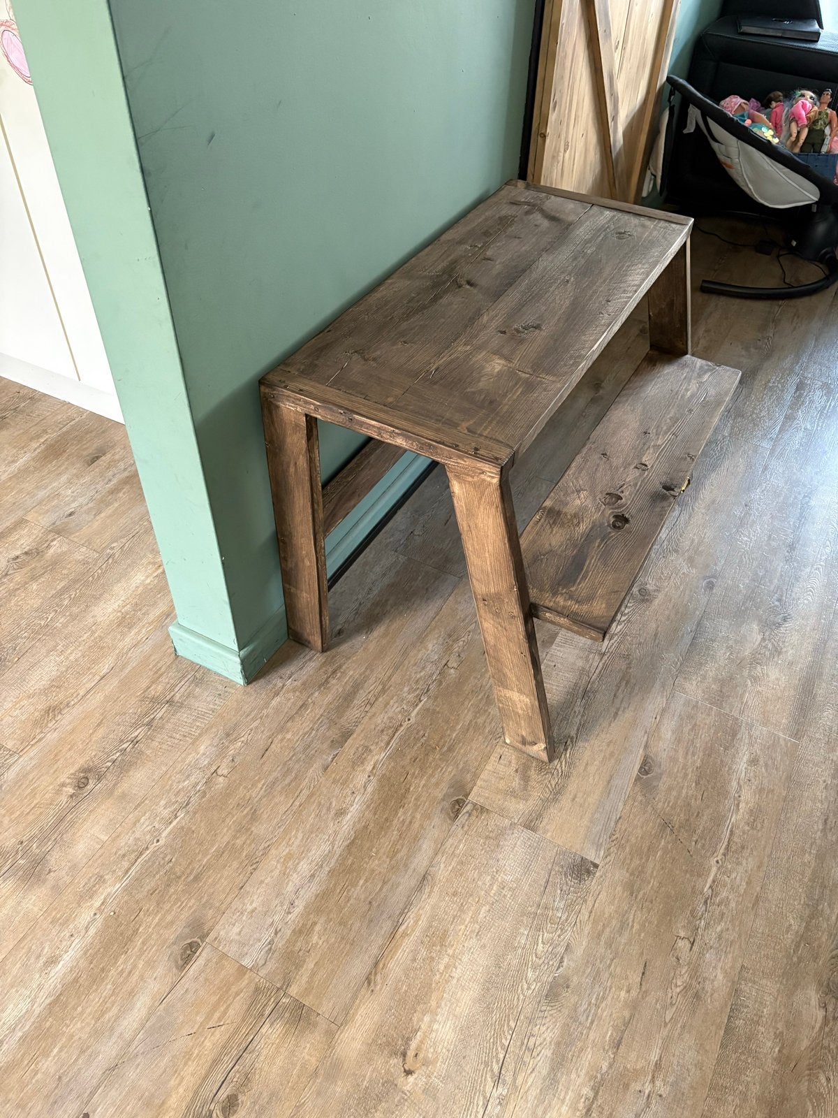 Compacte houten kindertafel met zitbankje, Ophalen of Verzenden, Nieuw, Tafel(s) en Stoel(en)