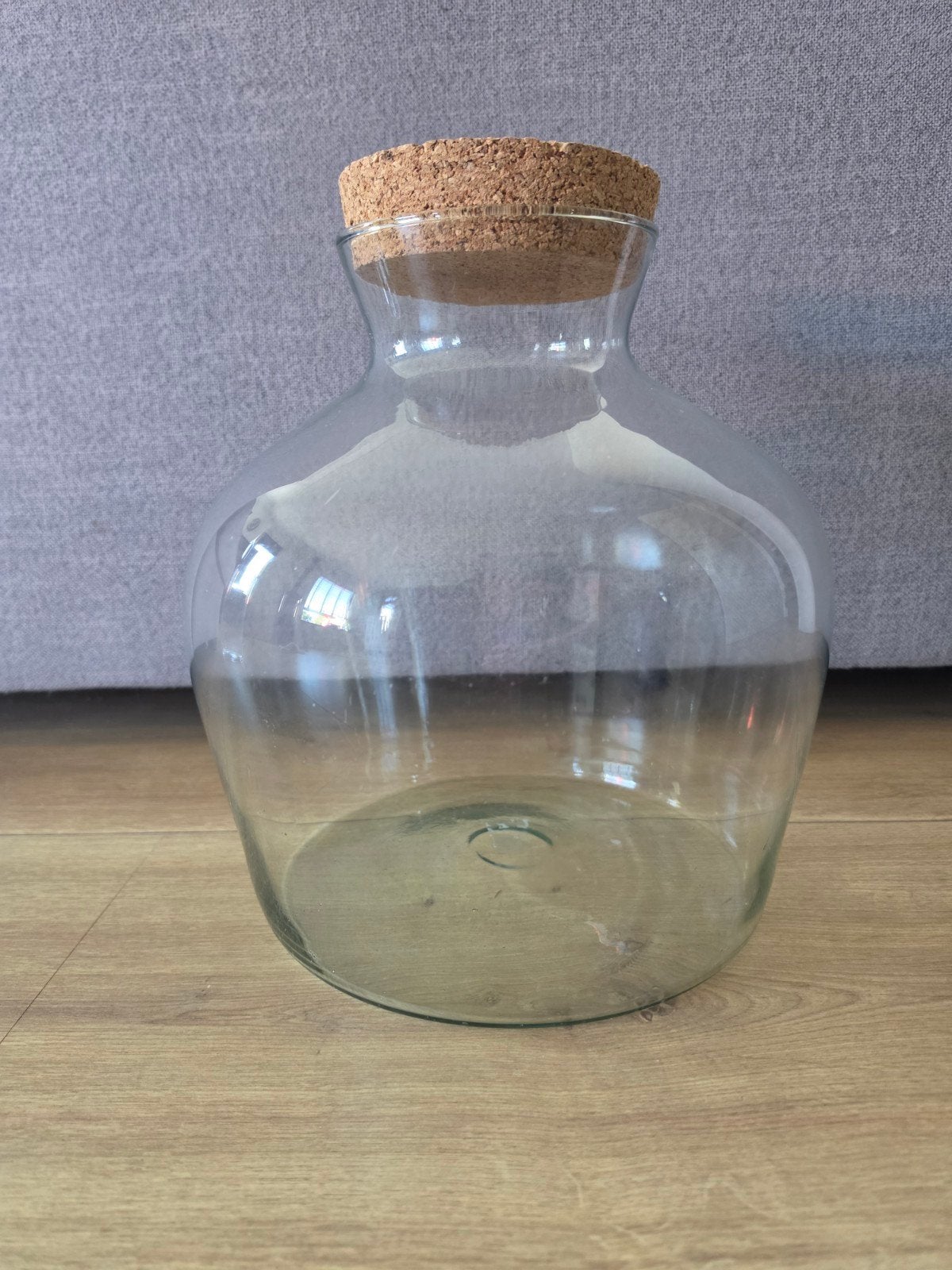 Glazen vaas met kurken deksel, Ophalen, Transparant, Met deksel, Glas