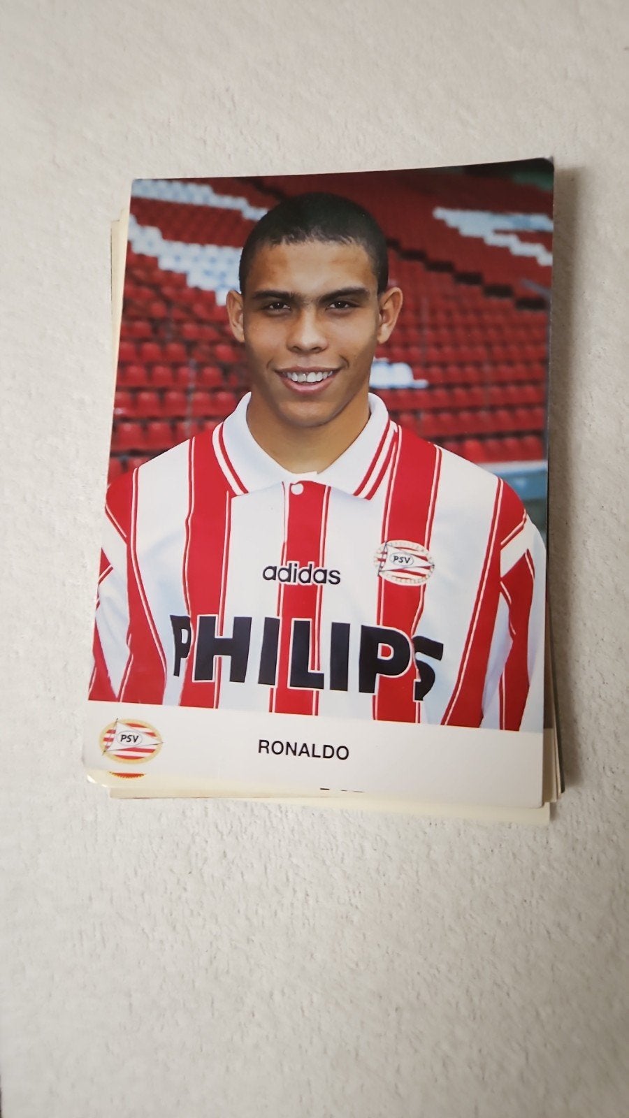 Ronaldo PSV Spelerskaart - Voetbalmemorabilia, Ophalen of Verzenden, Gebruikt, PSV, Spelerskaart