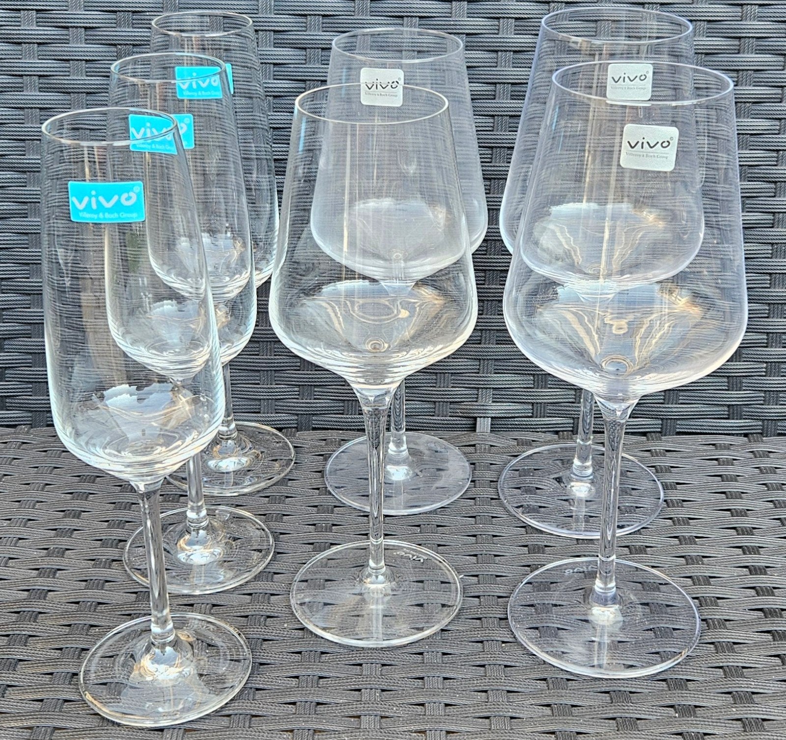 Vivo Villeroy & Boch champagne, witte en rode wijnglazen, Ophalen of Verzenden, Nieuw