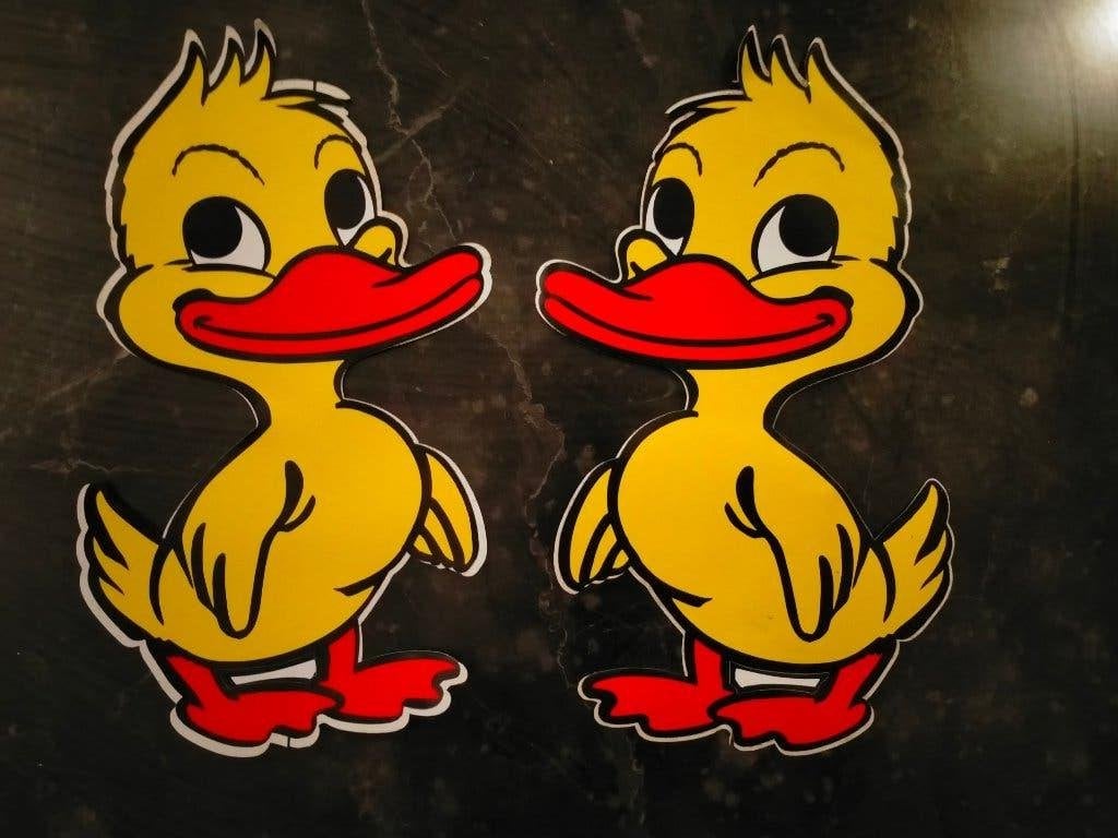 Eend eenden vintage auto grote logo sticker RARE, Ophalen of Verzenden, Zo goed als nieuw, Overige typen