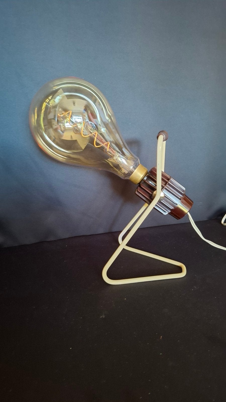 Philips infraroodlamp omgebouwd tot tafellamp, beschrijving, Meerkleurig, Glas, E27 (groot), Ophalen of Verzenden