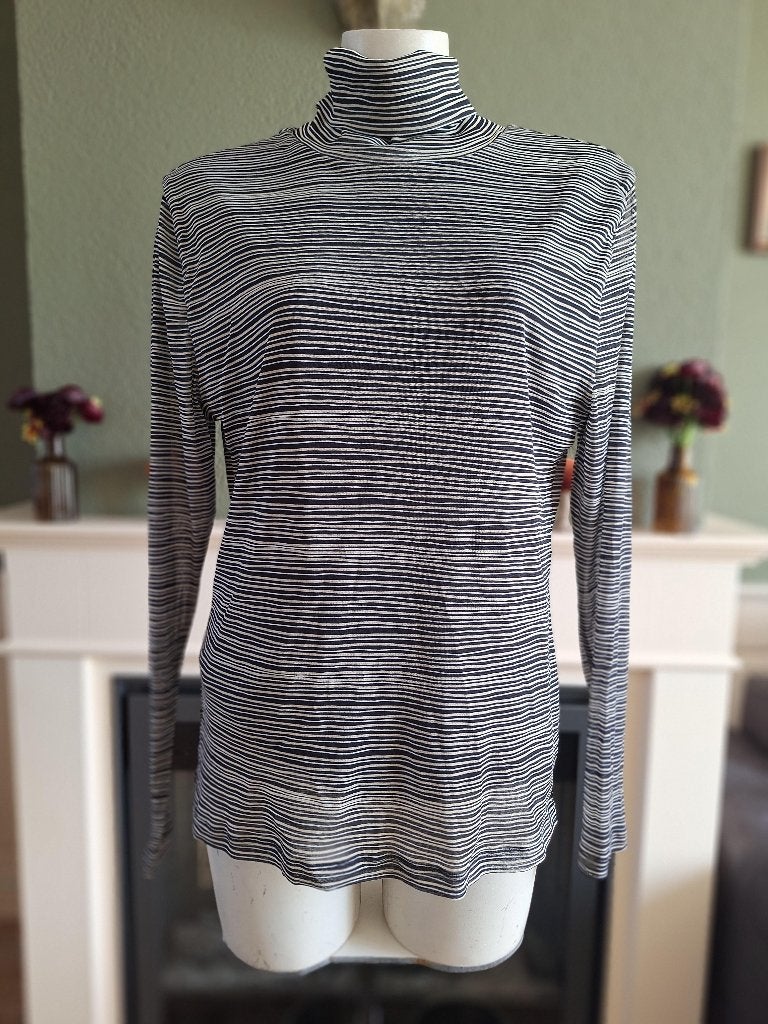 Purdey beige zwarte gestreepte dubbel laags top XXL, Verzenden, Zwart, Maat 42/44 (L), Zo goed als nieuw