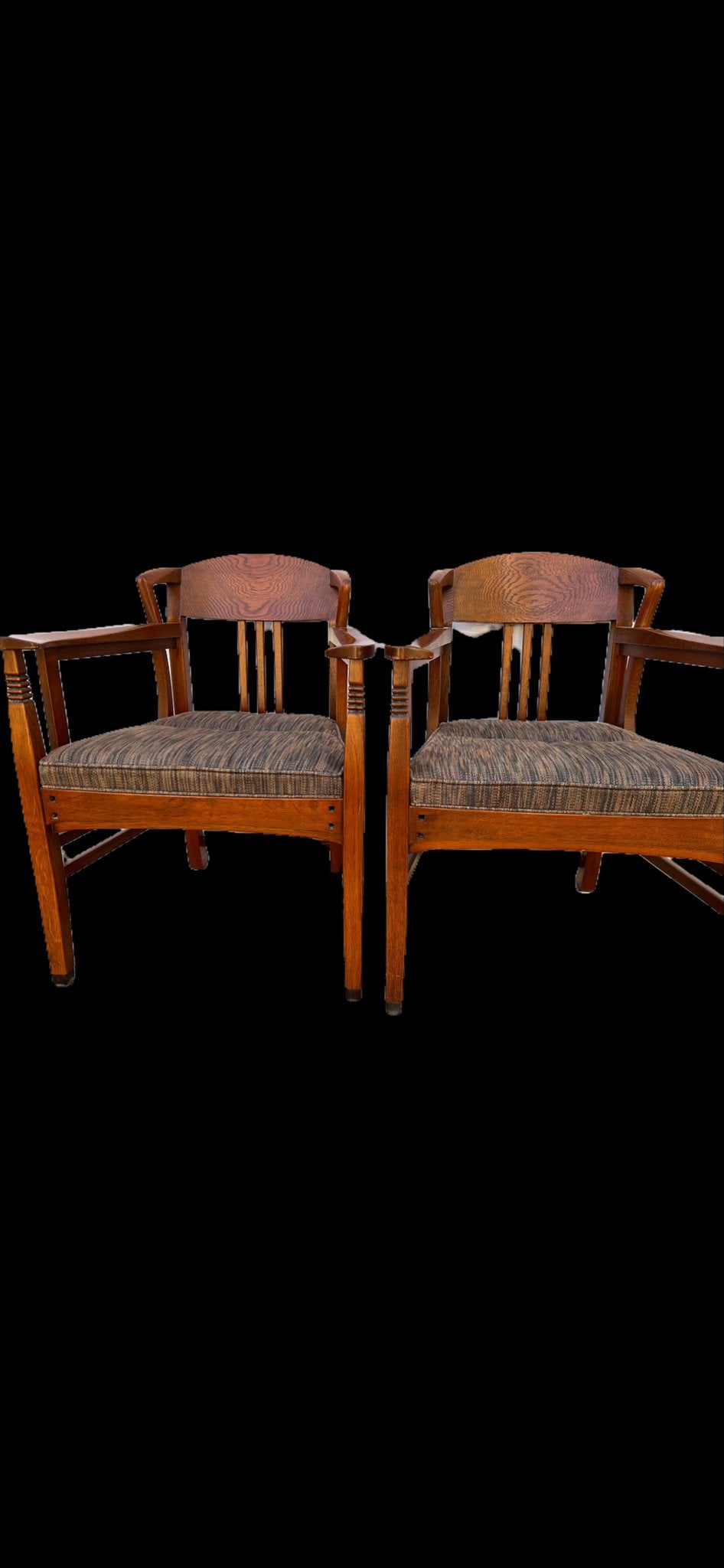 2 Schuitema Jugendstil Eetkamer Armstoelen, Huis en Inrichting, Stoelen, Ophalen of Verzenden, Gebruikt, Bruin