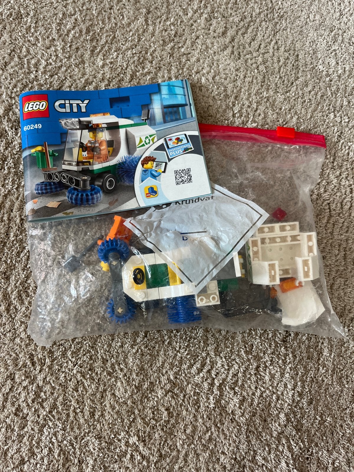 LEGO City 60249 Veegwagen met instructieboekje, Lego, Ophalen of Verzenden, Complete set, Inclusief instructies