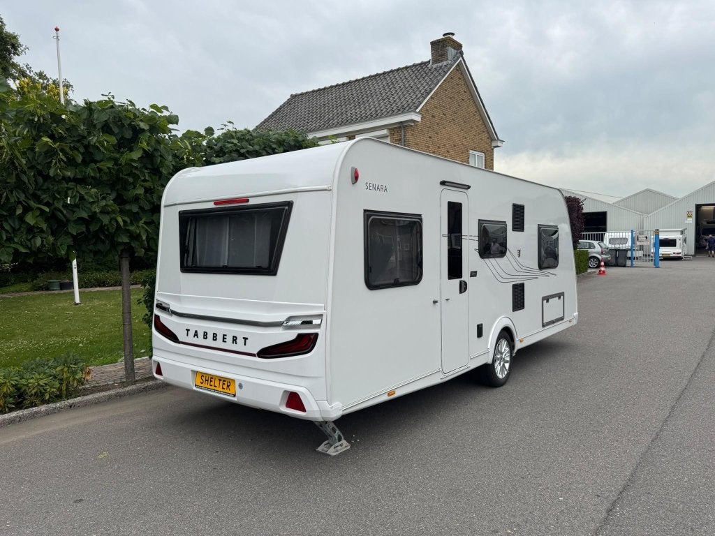 Tabbert Senara 550 E Enkeel bedden,Mover,Tv, Caravans en Kamperen, Dwarsbed, Rondzit, Tabbert, Bedrijf