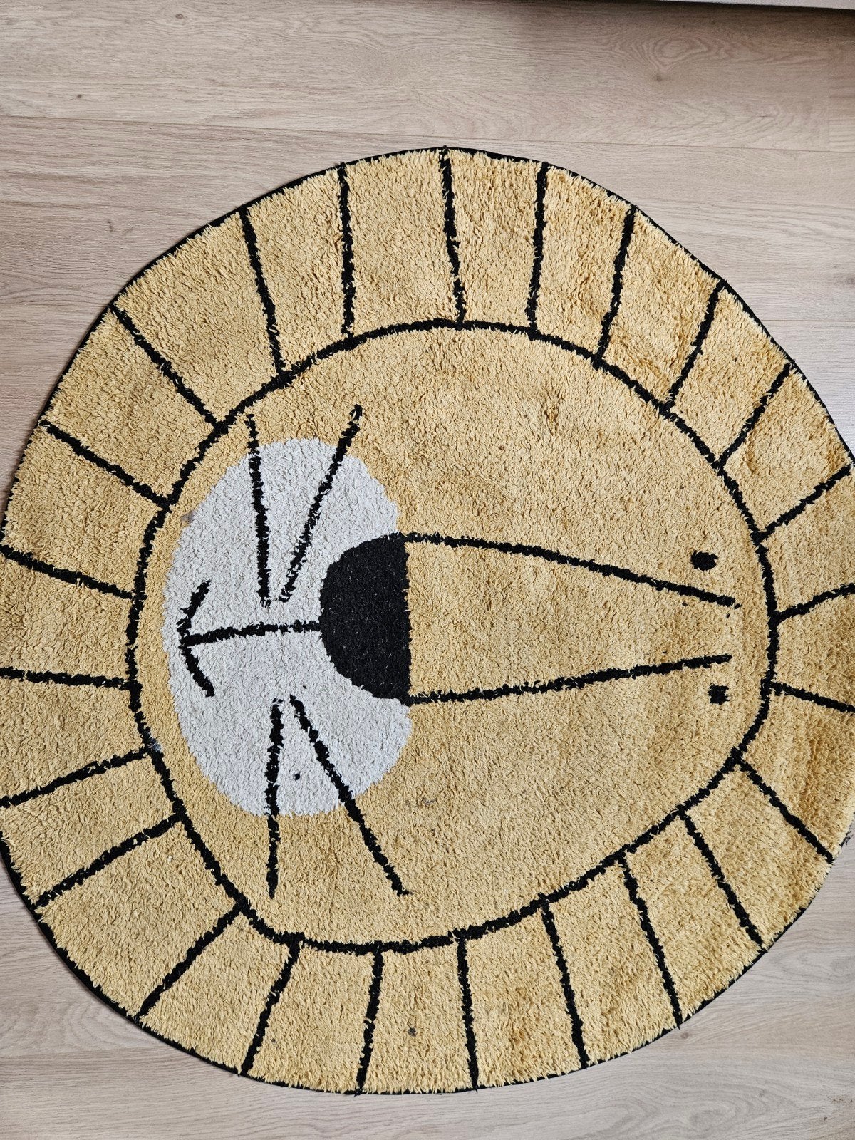 Tapis Petit Leeuw Vloerkleed - Kinderkamer, 50 tot 100 cm, Zwart, Kinderkamer, Speels, Dierenthema, Rond