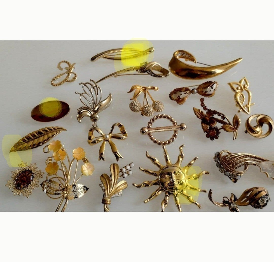 diverse broches, Ophalen of Verzenden, Goud, Overige materialen