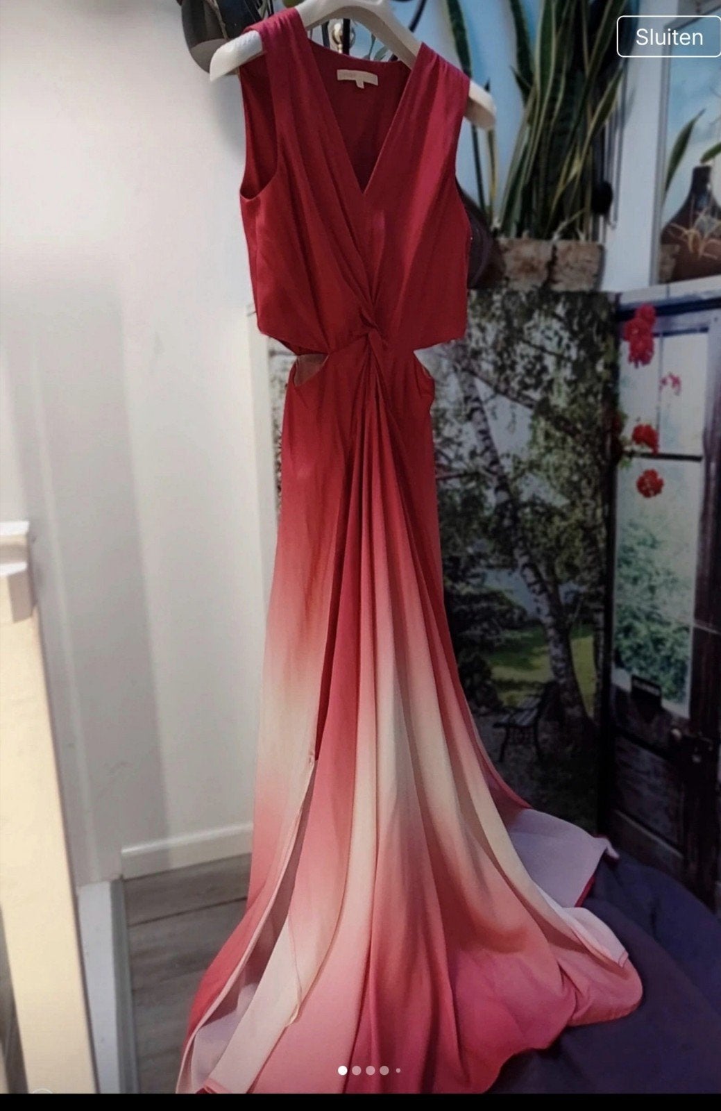 Maje Ombre Maxi Jurk met Cut-outs - 36 en 38, Ophalen of Verzenden, Roze, Maat 36 (S), Onder de knie