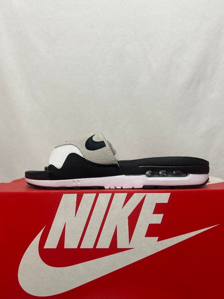 ALS NIEUW + DOOS! Maat 41 - Nike Air Max 1 Slide White Black, Slippers, Overige kleuren, Verzenden, Nike