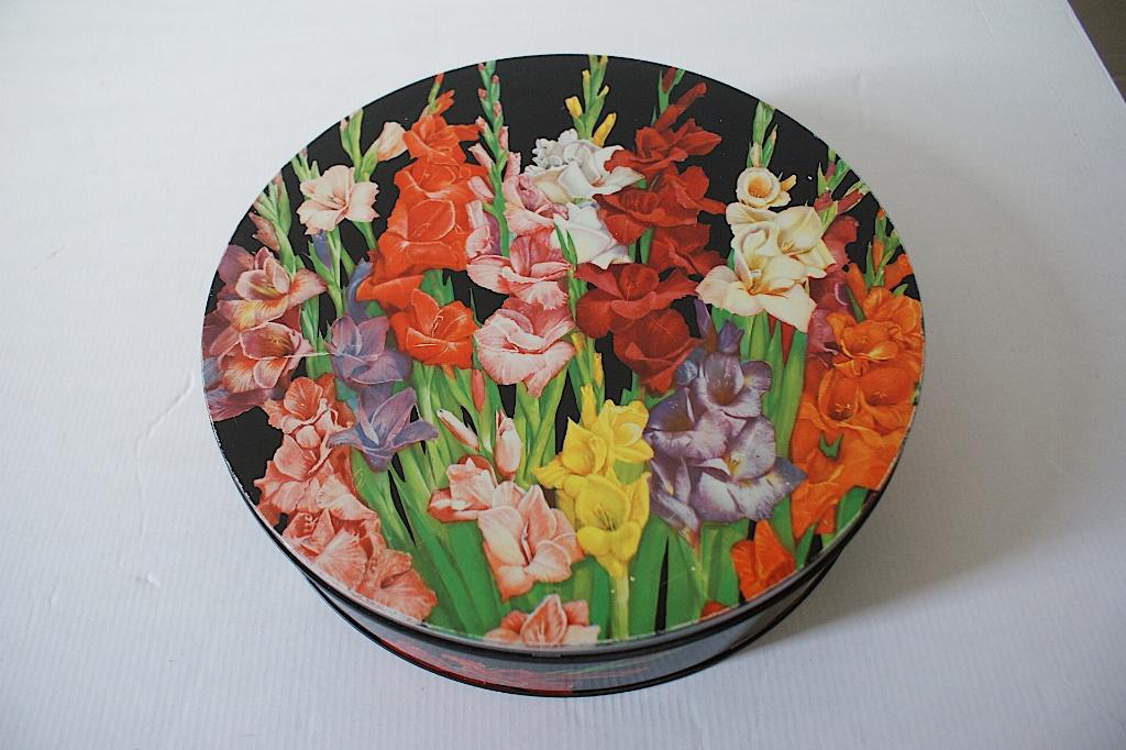 Huntley & Palmers tin blik - Gladioli 1970-1972 vintage, Verzamelen, Blikken, Ophalen of Verzenden, Gebruikt, Overige