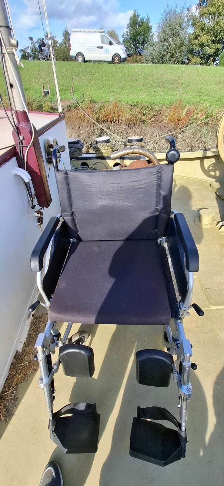 inklapbare rolstoel extra breed 55cm Excel vanos G4, Ophalen, Inklapbaar, Zo goed als nieuw, Duwrolstoel