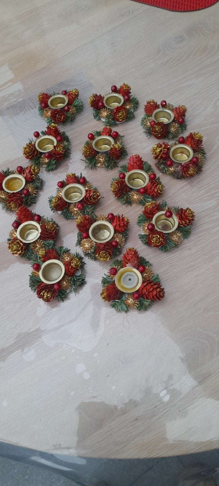 Kerstkaarsenhouders/kandelaars 14 stuks., Ophalen of Verzenden