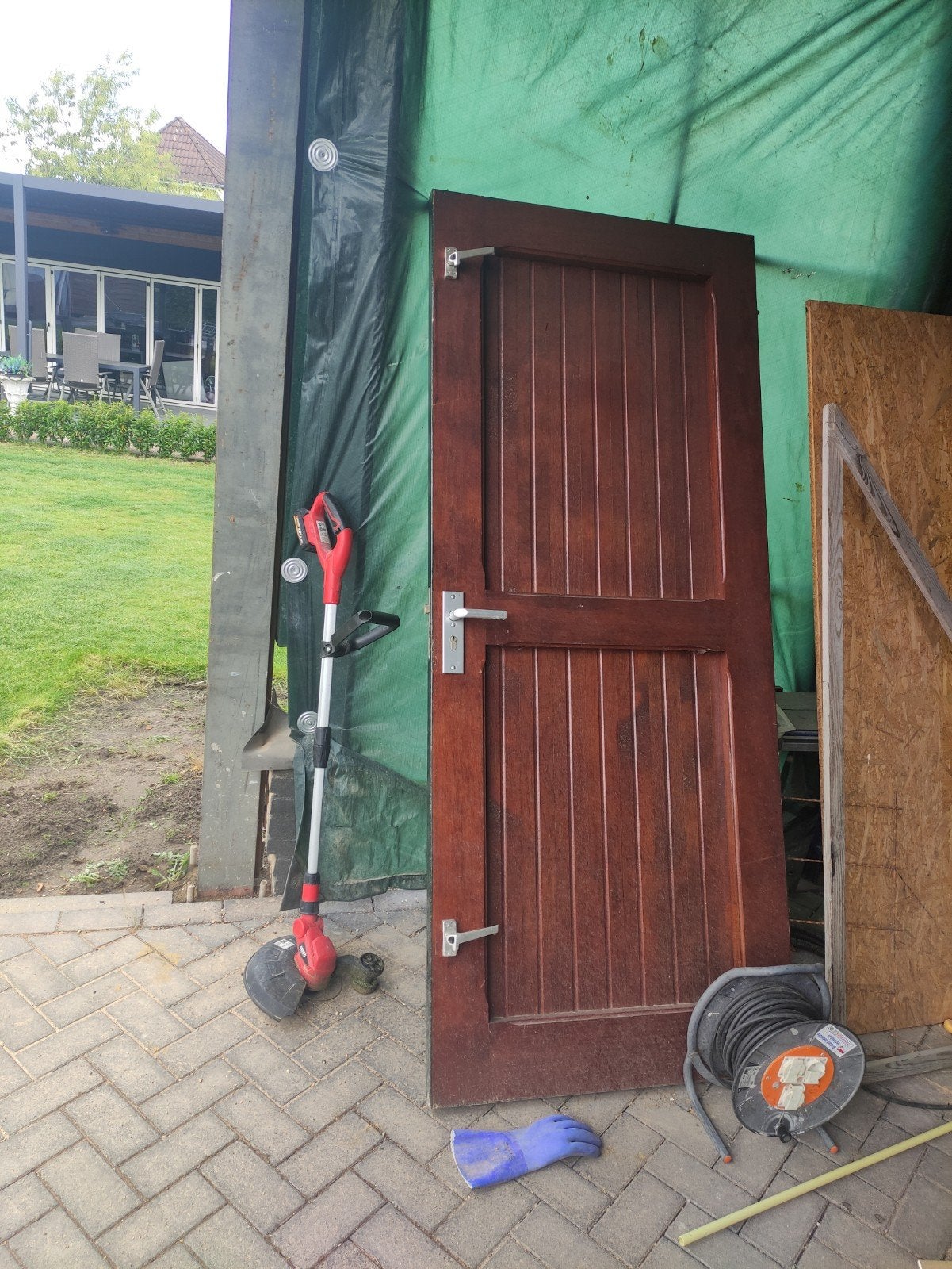 Hardhouten deur, Doe-het-zelf en Verbouw, Ophalen, Buitendeur, 200 tot 215 cm