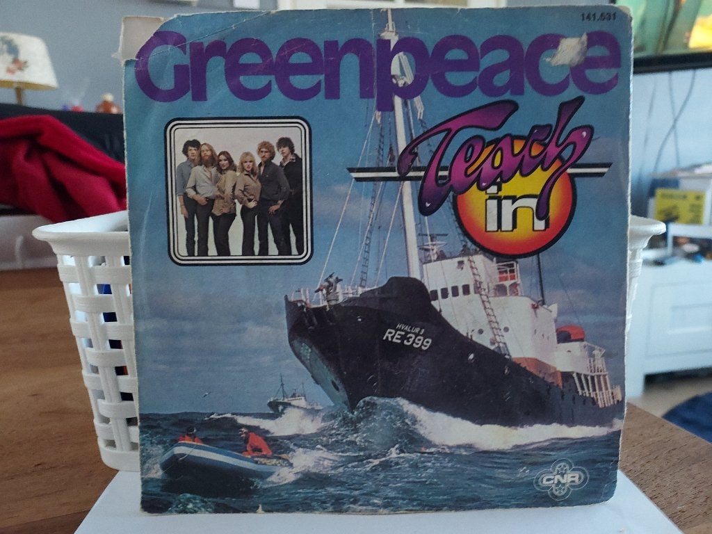 7" Single Teach In - Greenpeace (English & Dutch Version), Gebruikt, 7 inch, Ophalen of Verzenden, Pop