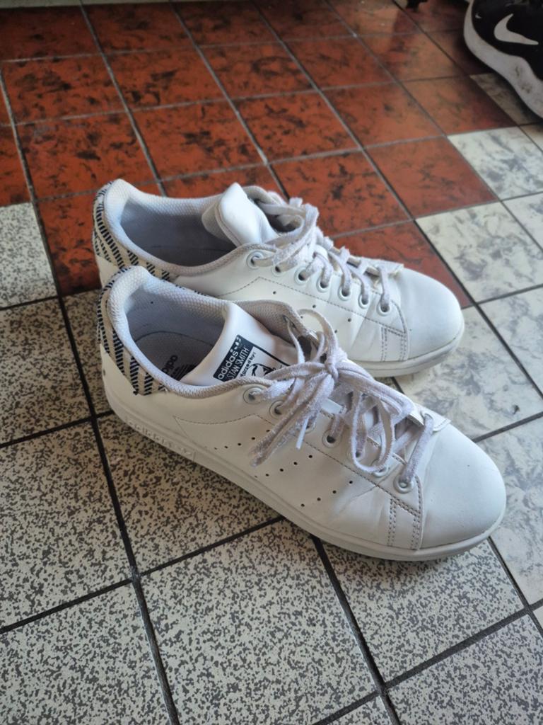 Adidas Stan Smith sneakers wit met patroon, maat 38, Adidas, Wit, Ophalen of Verzenden, Sneakers of Gympen