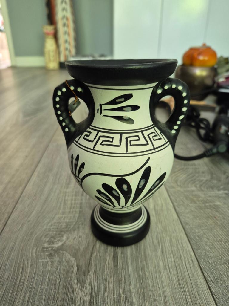 Antieke Griekse stijl vaas met krijgerdecoratie, Ophalen of Verzenden