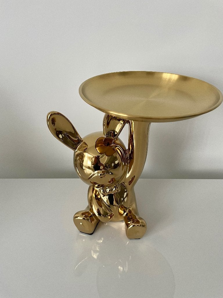 Konijn beeld goud decoratie, Verzamelen, Ophalen of Verzenden, Zo goed als nieuw, Dier