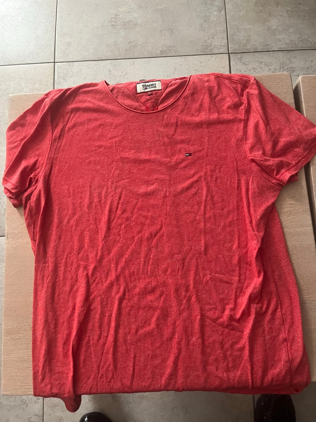 Tommy Jeans T-shirt rood heren XL, Kleding | Heren, Ophalen of Verzenden, Zo goed als nieuw, Maat 56/58 (XL), Rood