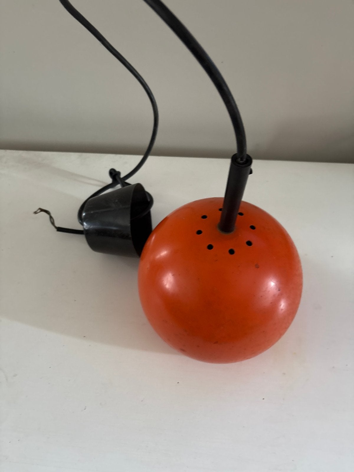 Vintage Oranje Hanglamp - Jaren '70 Design, Antiek en Kunst, Ophalen of Verzenden
