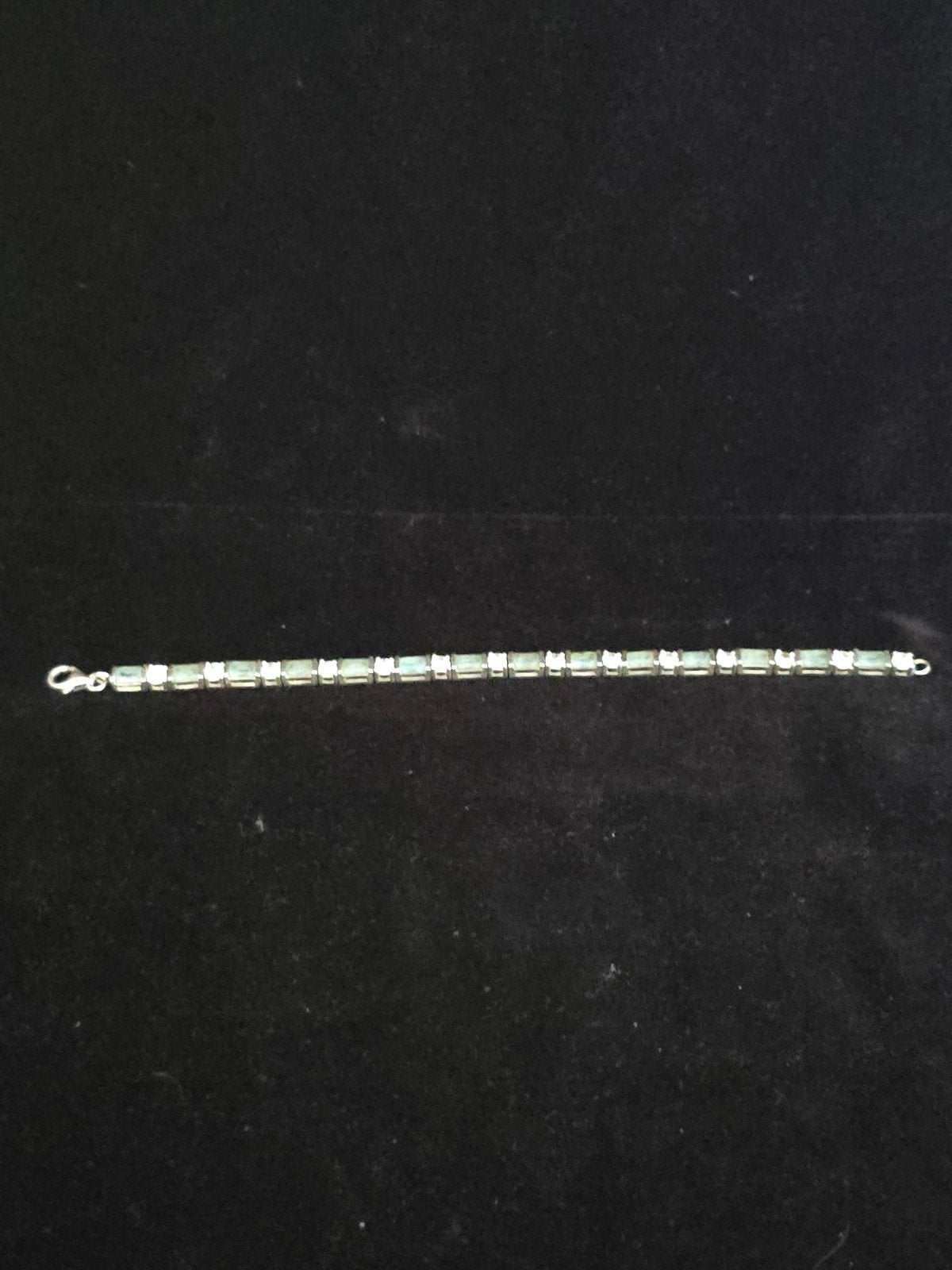 Mooie armband, zilver 825, groene edelstenen, mooiestaat, Ophalen of Verzenden, Zo goed als nieuw, Met edelsteen, Zilver